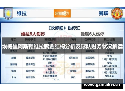 埃梅里阿斯顿维拉薪金结构分析及球队财务状况解读